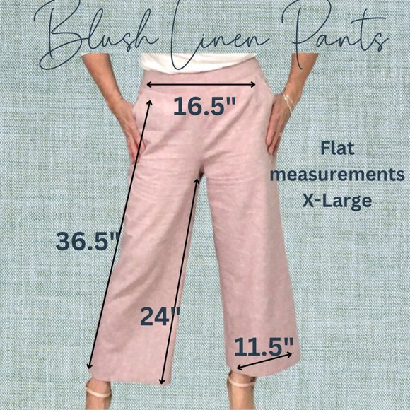 Wide Leg Pants | Blush Linen - Picture 10 of 13